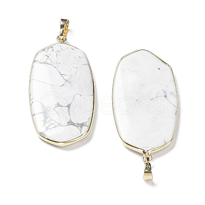 Natural Howlite Pendants G-K338-05C-1