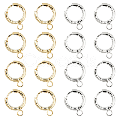201 Stainless Steel Huggie Hoop Earring Findings FIND-DC0006-43B-1