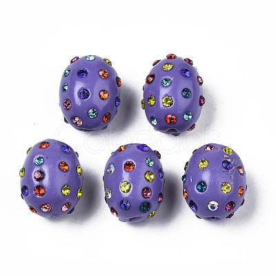 Polymer Clay Rhinestone Beads RB-T017-32C-1