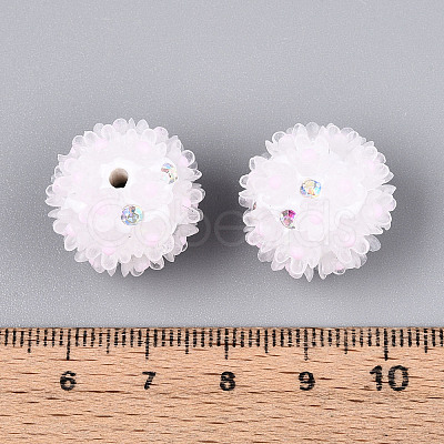 Handmade Polymer Clay Rhinestone with Resin Daisy Flower CLAY-T022-02G-1