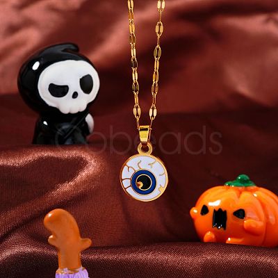 Halloween 304 Stainless Steel Enamel Pendant Necklaces CH1357-1