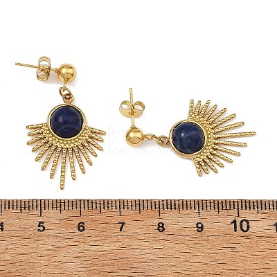 Natural Gemstone Stud Dangle Earrings EJEW-JE07269-01-1