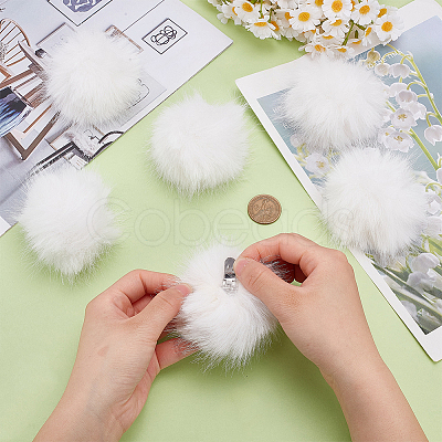Fibre Pompom Ball FIND-WH0139-942A-1