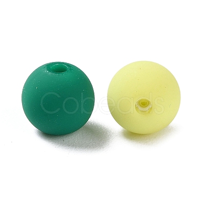 Rubberized Style Imitated Silicone Acrylic Beads MACR-D029-01I-1