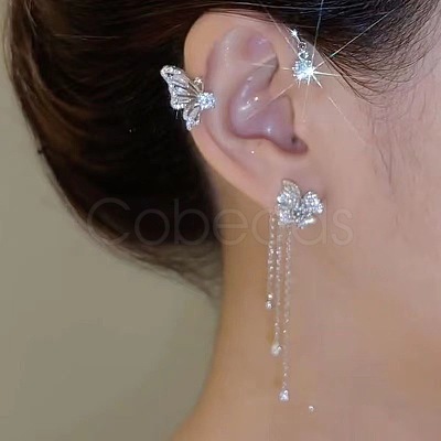 Fashionable Tassel Brass Cuff Earrings WGDF8A9-12-1
