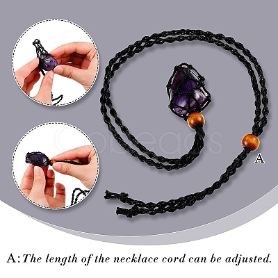 Braided Wax Rope Cord Macrame Pouch Necklace Making NJEW-J007-08-1