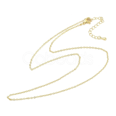 Rack Plating Brass Cable Chain Necklaces for Women NJEW-H049-03G-1