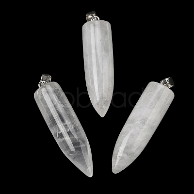 Natural Quartz Crystal Pointed Pendants G-F820-12B-1