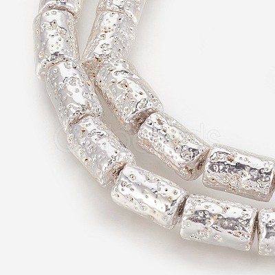 Electroplated Natural Lava Rock Beads Strands G-P400-03S-1