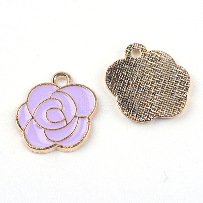 Light Gold Alloy Enamel Pendants ENAM-Q032-06C-1