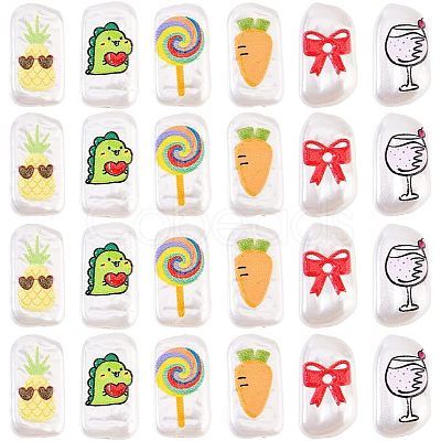 30Pcs 6 Style 3D Printed ABS Plastic Imitation Pearl Beads KY-NB0001-55-1