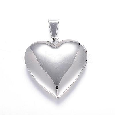 Tarnish Resistant 316 Stainless Steel Locket Pendants STAS-N0016-03P-1