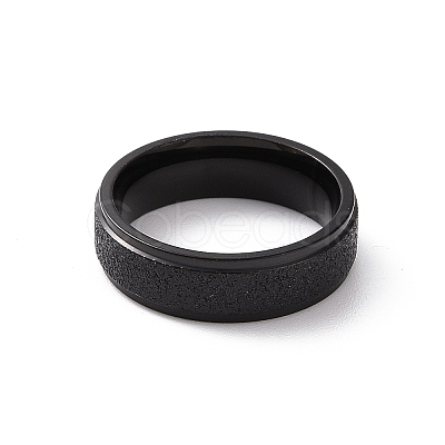 Textured 201 Stainless Steel Flat Finger Ring for Women RJEW-I089-36EB-1