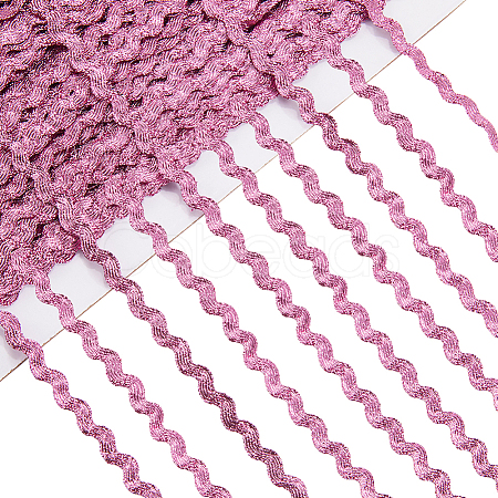 3 Rolls Polyester Glitter Wavy Fringe Trim Ribbon OCOR-GF0004-45A-1