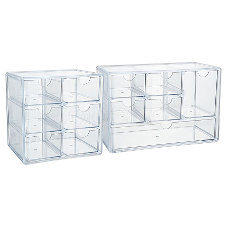 2Pcs 2 Styles Desktop Plastic Storage Box ODIS-GO0001-27-1