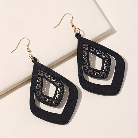 Iron Wood Dangle Earrings for Women WG05794-05-1