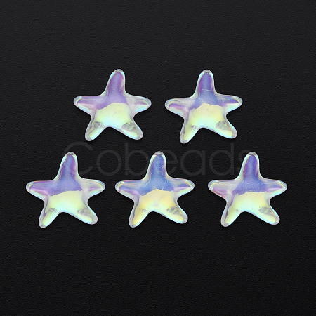 Translucent Electroplated Glass Cabochons EGLA-T026-004-1