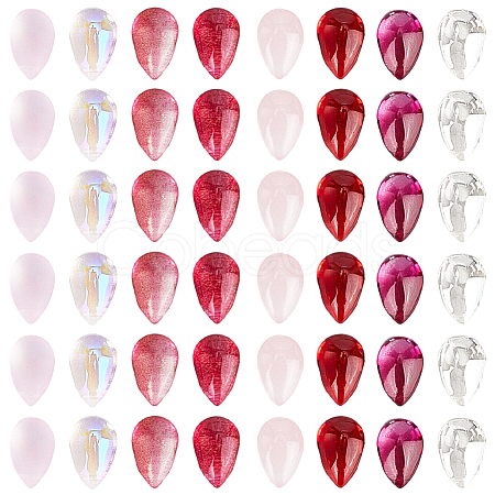 96Pcs 8 Colors Teardrop Glass Charms GLAA-HY0001-50A-1