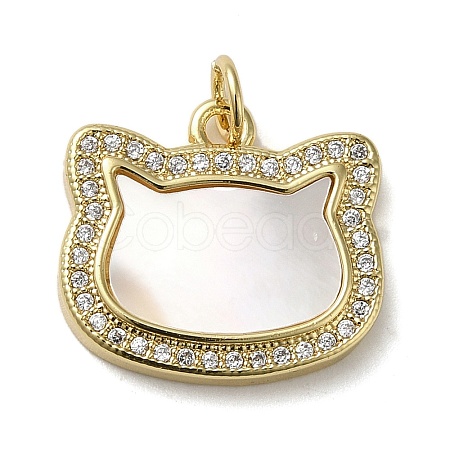 Brass Micro Pave Cubic Zirconia Pendants KK-Q808-13G-1