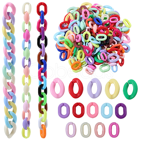 450Pcs 3 Styles Opaque Acrylic Quick Link Connectors MACR-SP0002-08-1