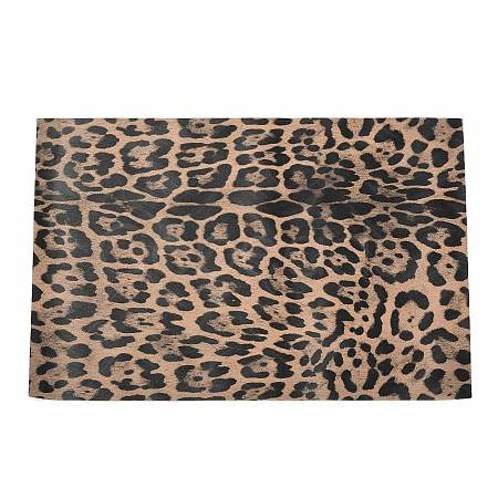Laser PU Leather Leopard Print Fabric DIY-WH0199-31J-1
