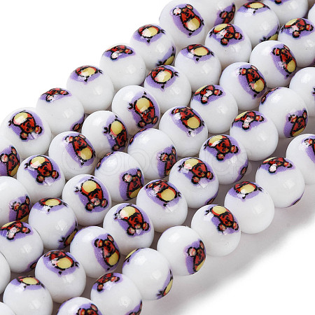 Printing Glass Beads for Necklaces Bracelets Making GLAA-B020-02A-07-1