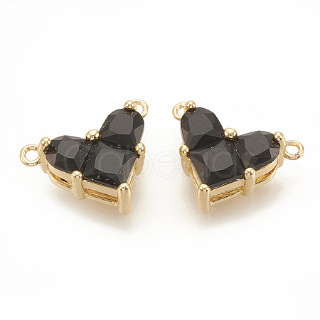 Brass Cubic Zirconia Charms KK-S340-12G-02-1