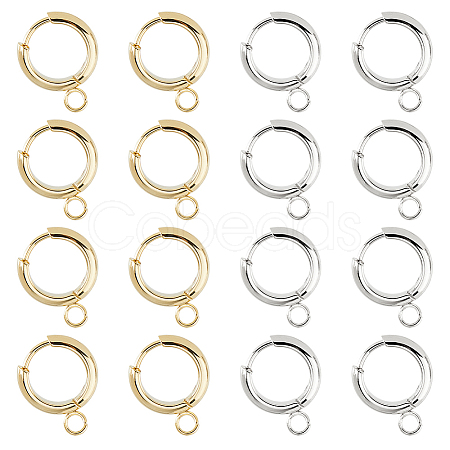 201 Stainless Steel Huggie Hoop Earring Findings FIND-DC0006-43B-1
