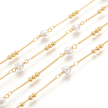 3.28 Feet Brass Handmade Beaded Chain X-CHC-I031-01G-1