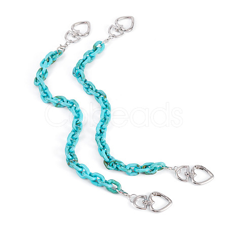 2Pcs Acrylic Link Bag Extender Chains HJEW-TAC0142-1