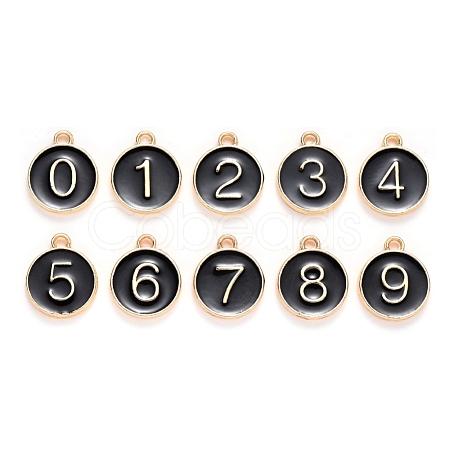 Light Gold Plated Alloy Enamel Charms ENAM-T010-02G-1