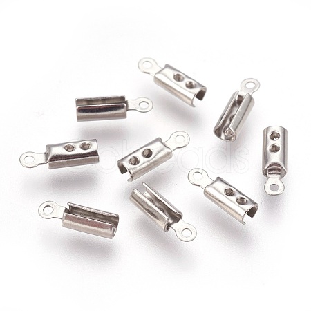 Tarnish Resistant 304 Stainless Steel Folding Crimp Ends STAS-P207-03P-D-1