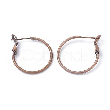 Brass Hoop Earrings KK-I665-26B-R-1