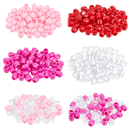360Pcs 6 Colors Plastic European Beads KY-NB0001-65-1