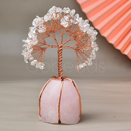 Natural Quartz Crystal Chips Tree of Life Decorations PW-WG83698-02-1