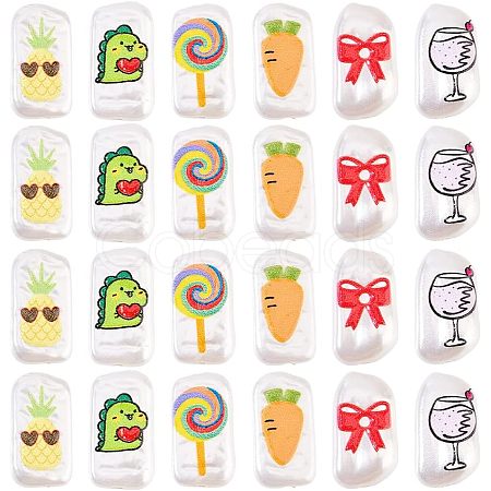30Pcs 6 Style 3D Printed ABS Plastic Imitation Pearl Beads KY-NB0001-55-1