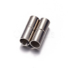 Tarnish Resistant Column 304 Stainless Steel Magnetic Clasps with Glue-in Ends STAS-I026-02-2