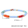 Dyed Synthetic Imperial Jasper Cuboid & Faceted Rondelle Dyed White Jade & Round Brass Beaded Stretch Bracelets QY8342-11-2