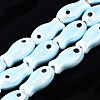 Handmade Porcelain Ceramic Beads Strands PORC-T006-03O-1