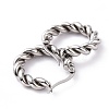 Non-Tarnish 304 Stainless Steel Twist Rope Hoop Earrings for Women Hand Polished EJEW-G298-07B-P-2