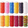 12Rolls 12 Colors Waxed Polyester Cord YC-SZ0001-03A-1