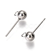 Non-Tarnish Original Color 304 Stainless Steel Ball Post Stud Earring Findings STAS-C018-23P-01-2