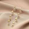 Cubic Zirconia Chains Tassel Earrings EJEW-P236-05G-5