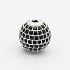 CZ Brass Micro Pave Grade AAA Black Color Cubic Zirconia Round Beads KK-O065-8mm-01P-NR-1