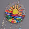 Acrylic Sun Pendant Decorations HJEW-D302-06-3