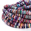 Flat Round Handmade Polymer Clay Beads CLAY-R067-8.0mm-M2-3