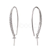 Anti-Tarnish Rhodium Plated 925 Sterling Silver Micro Pave Cubic Zirconia Earring Hooks STER-F041-88P-2