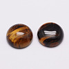 Half Round/Dome Natural Tiger Eye Cabochons X-G-K019-16mm-07-1