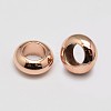 Brass Flat Round Spacer Beads KK-M085-10RG-NR-2