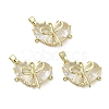 Golden Brass Glass Pendants KK-R161-02G-05-1